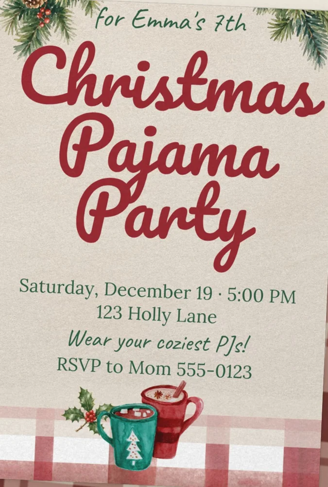 Christmas Pajama Party Kit template preview